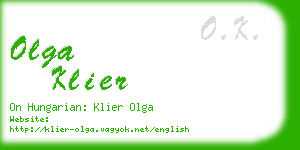 olga klier business card